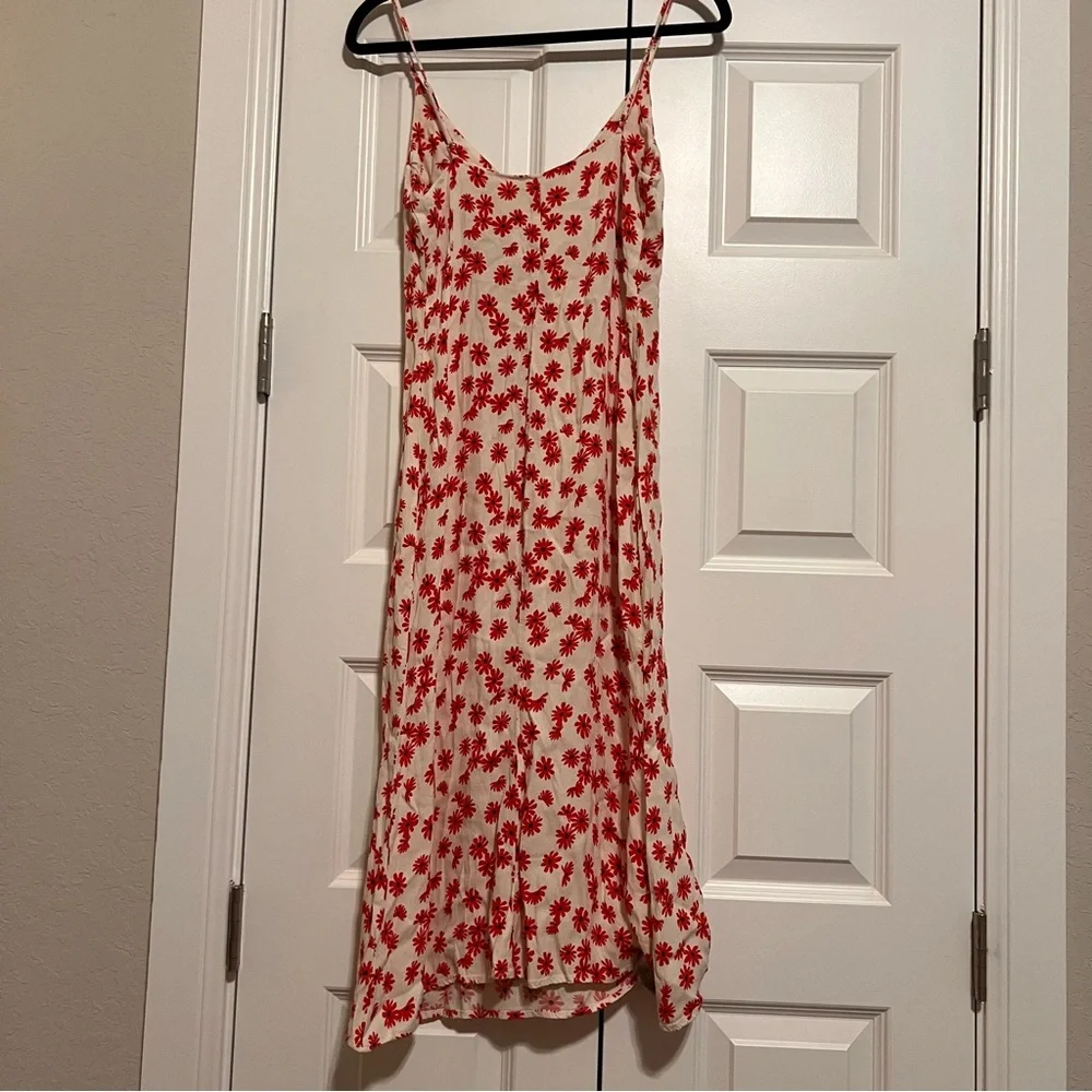 Reformation Red and White Floral Midi Dress